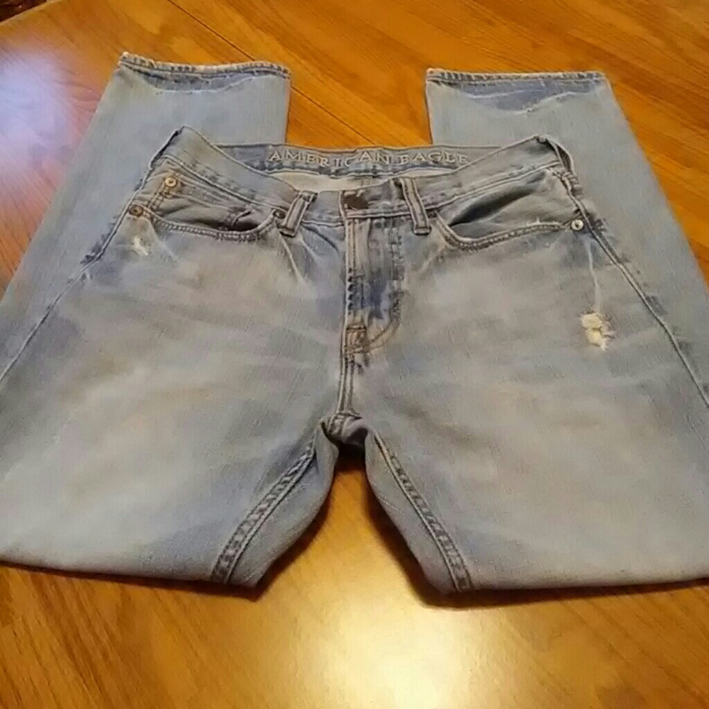American Eagle Men's Lightwash Distressed Sz 28x28